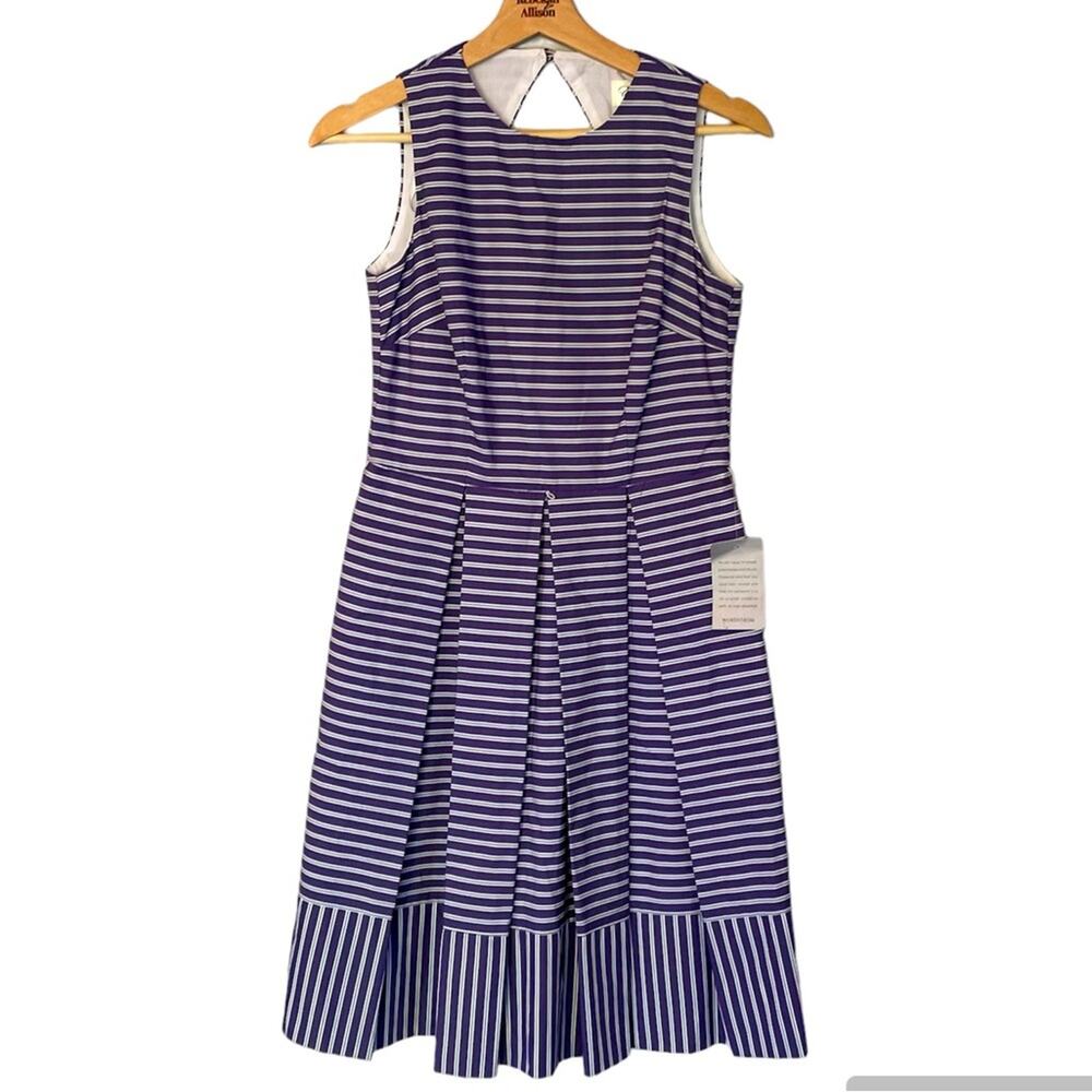 NWT Eliza J Striped Cotton Sundress in Blue & White Women’s Size 6 - Picture 3 of 15